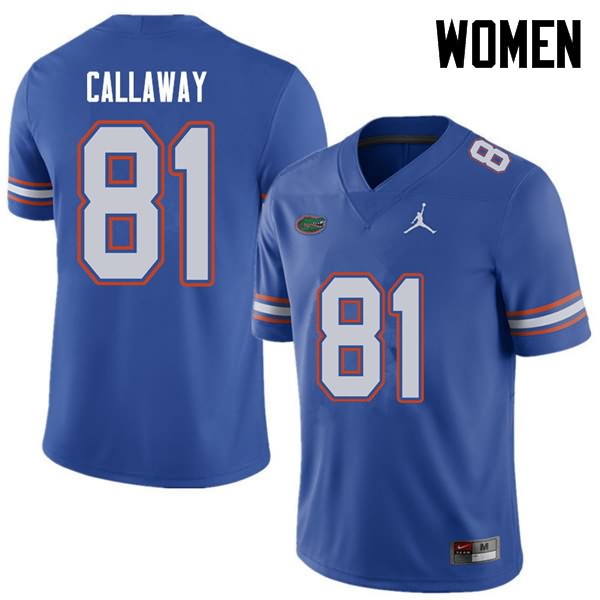 Women's NCAA Florida Gators Antonio Callaway #81 Stitched Authentic Jordan Brand Royal College Football Jersey BJS6265CQ